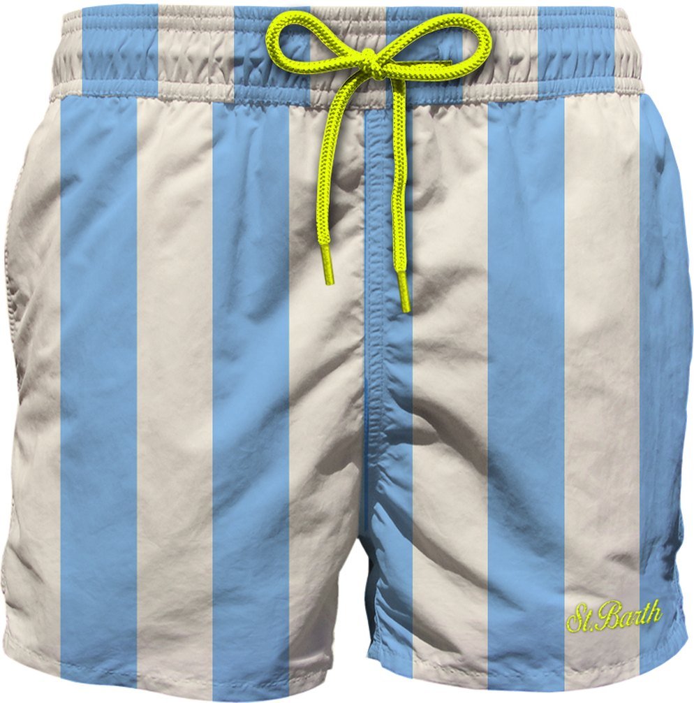 COSTUME BOXER A RIGHE BIANCO/AZZURRO MC2 SAINT BARTH - Angel Luxury