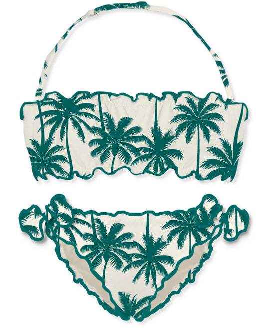 COSTUME DUE PEZZI MC2 SAINT BARTH BIANCO CON PALME VERDI - Angel Luxury