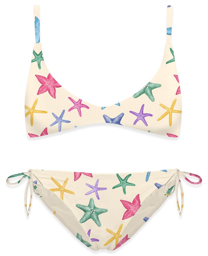 COSTUME DUE PEZZI MC2 SAINT BARTH BIANCO CON STAMPA STELLE MARINE - Angel Luxury