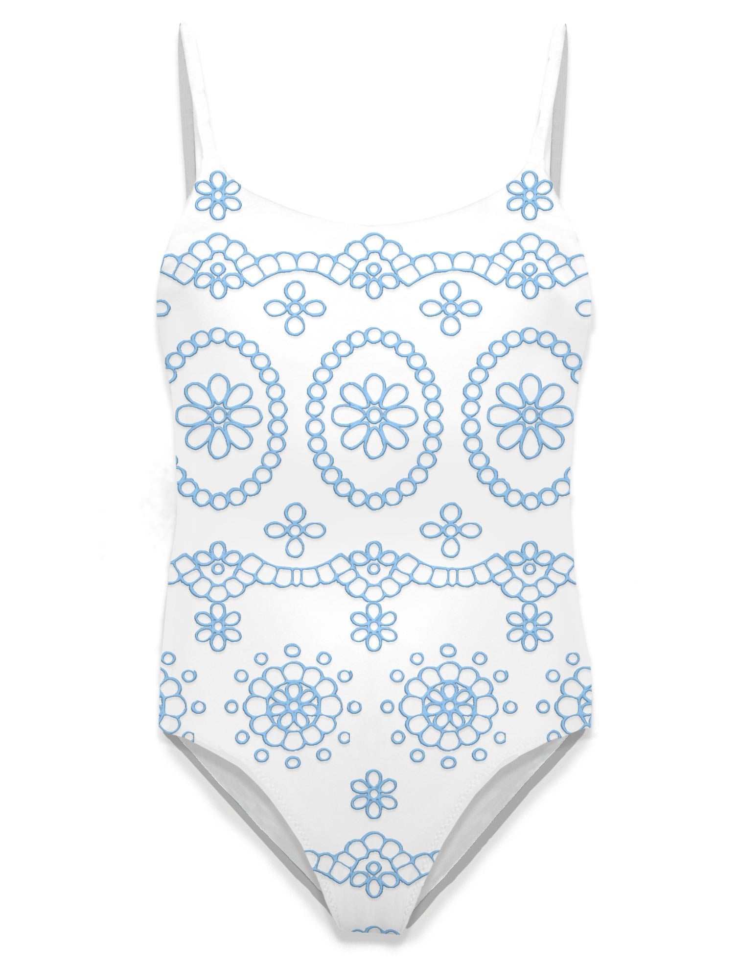 COSTUME INTERO MC2 SAINT BARTH BIANCO E AZZURRO IN PIZZO SANGALLO - Angel Luxury