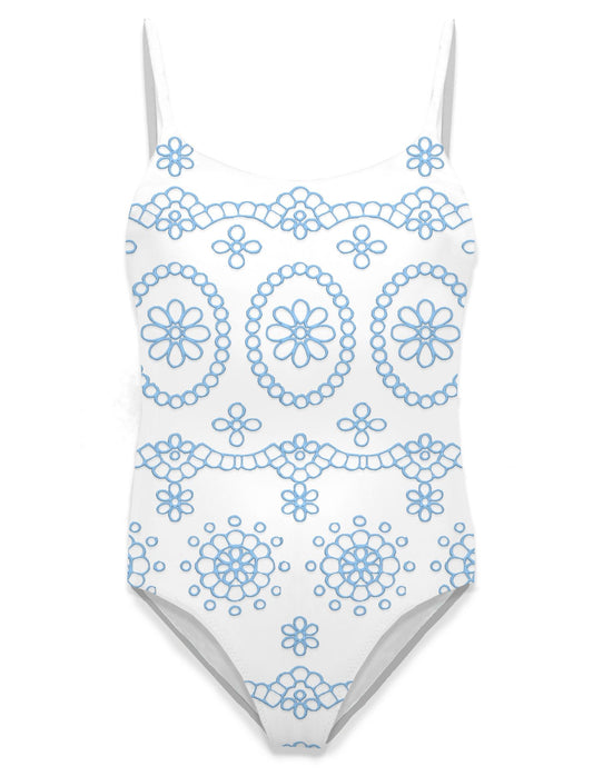 COSTUME INTERO MC2 SAINT BARTH BIANCO E AZZURRO IN PIZZO SANGALLO - Angel Luxury