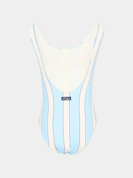 COSTUME INTERO MC2 SAINT BARTH BIANCO E BLU CON LOGO ROSSO - Angel Luxury