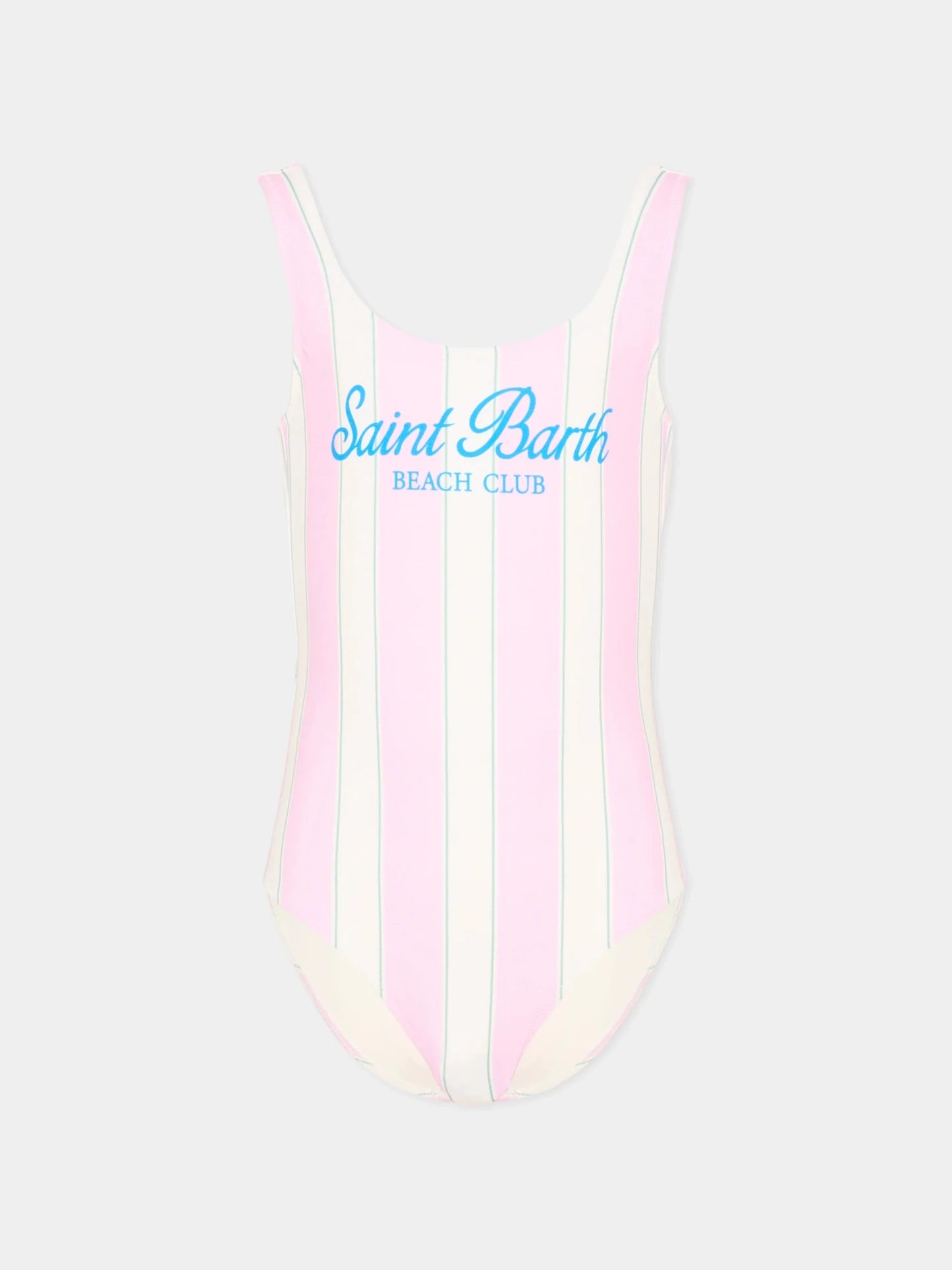 COSTUME INTERO MC2 SAINT BARTH BIANCO E ROSA CON LOGO BLU - Angel Luxury