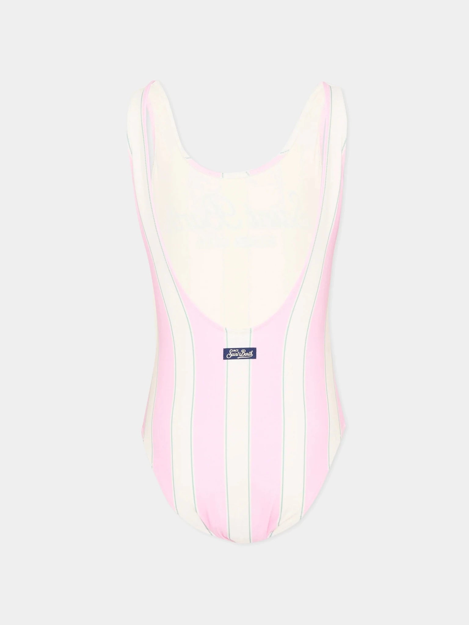 COSTUME INTERO MC2 SAINT BARTH BIANCO E ROSA CON LOGO BLU - Angel Luxury