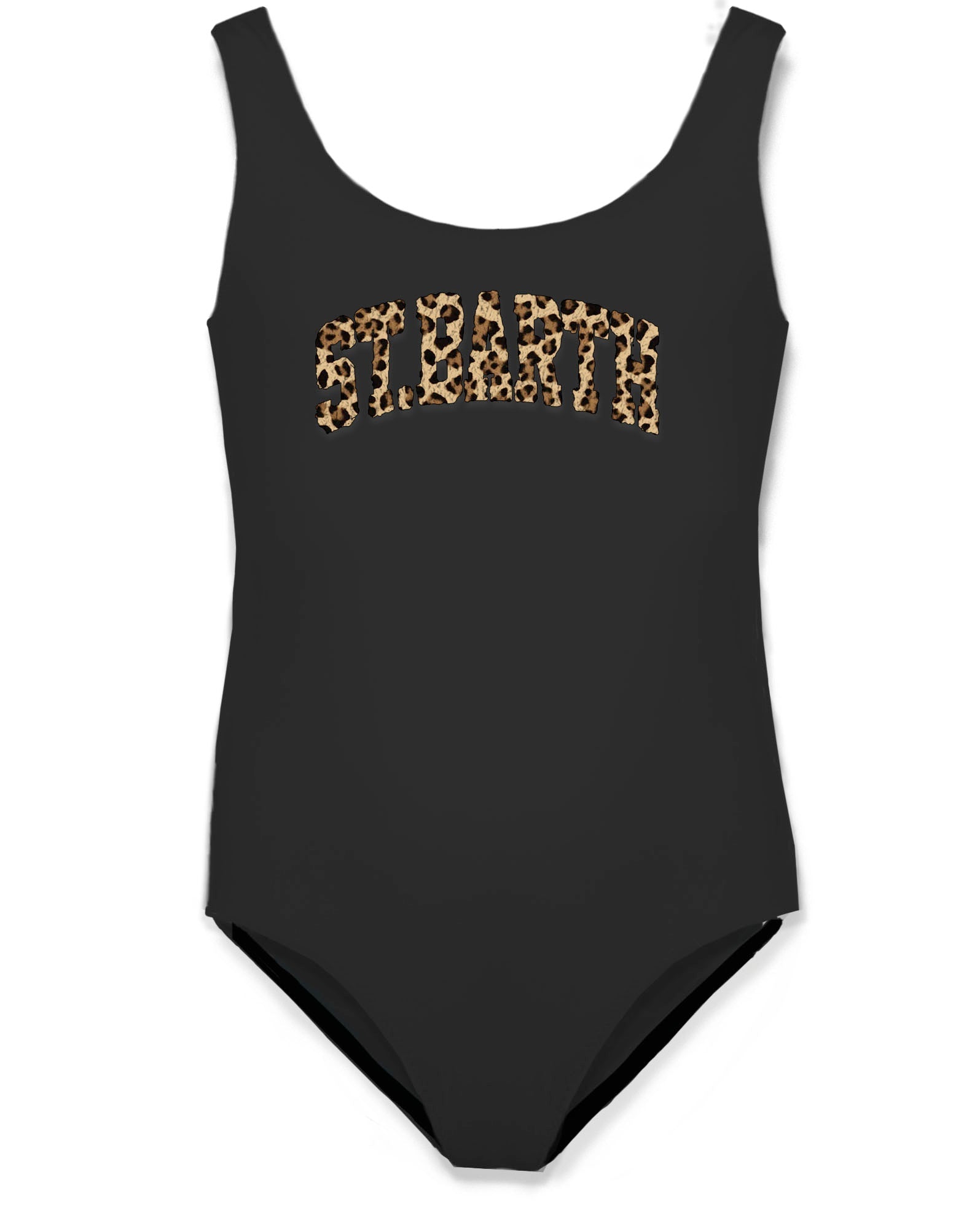 COSTUME INTERO MC2 SAINT BARTH NERO CON SCRITTA LEOPARDATA - Angel Luxury