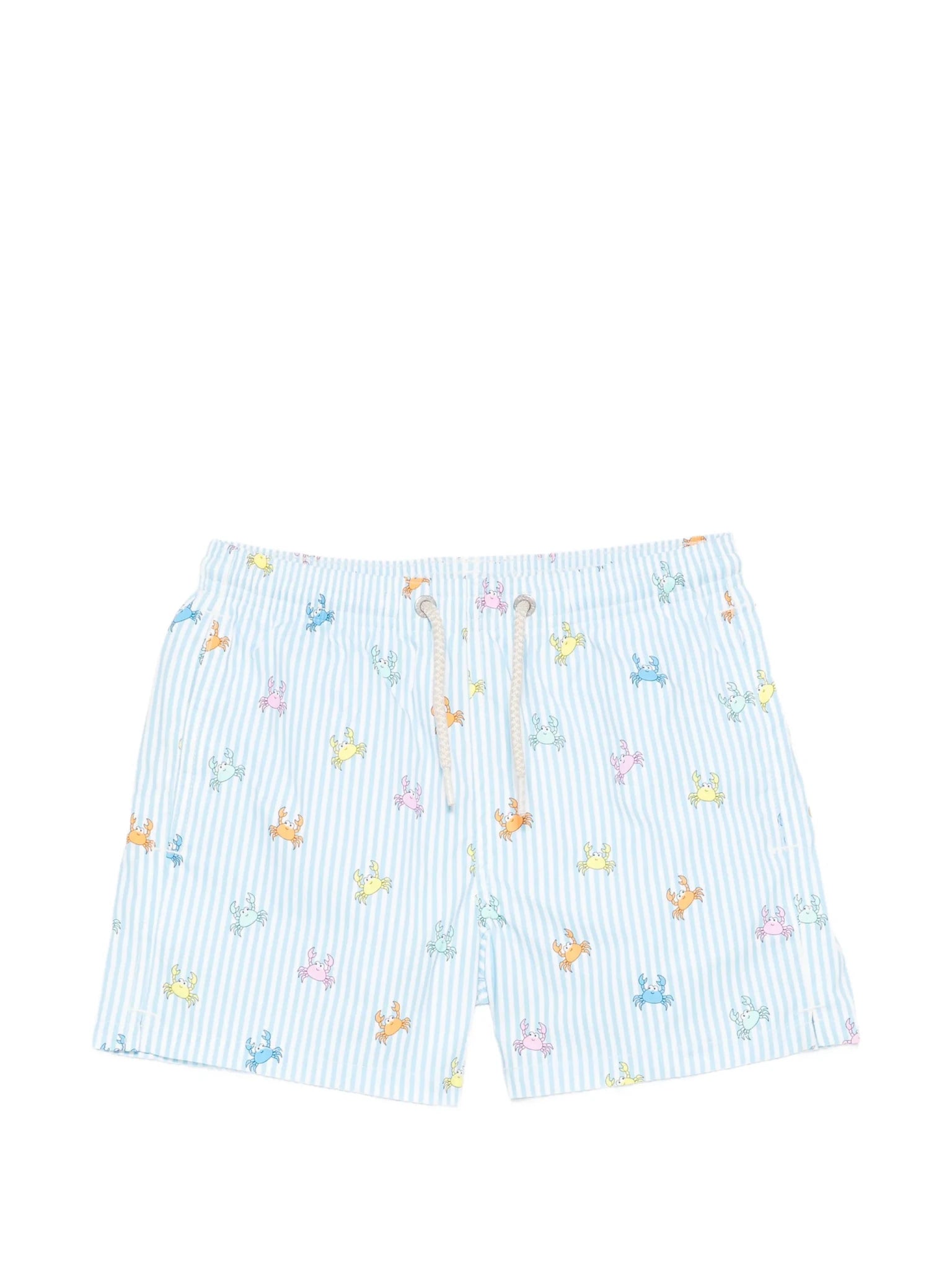 COSTUME MC2 SAINT BARTH A RIGHE AZZURRE E BIANCHE CON GRANCHI COLORATI - Angel Luxury