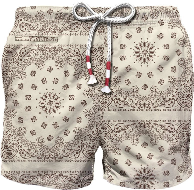 COSTUME MC2 SAINT BARTH EFFETTO BANDANA BIANCO E MARRONE - Angel Luxury
