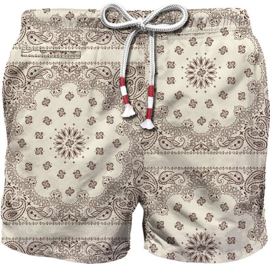 COSTUME MC2 SAINT BARTH EFFETTO BANDANA BIANCO E MARRONE - Angel Luxury