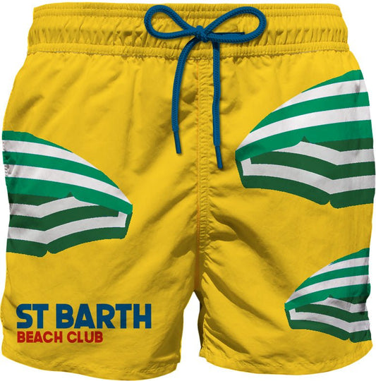 COSTUME MC2 SAINT BARTH GIALLO CON LOGO BLU - Angel Luxury