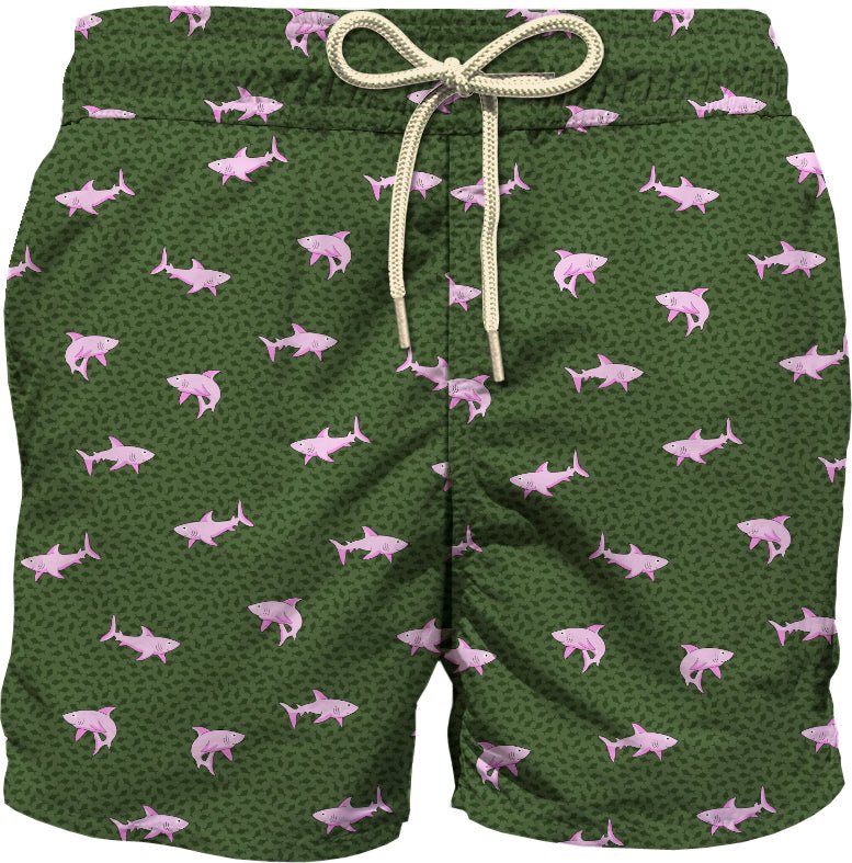 COSTUME MC2 SAINT BARTH VERDE CON SQUALI ROSA - Angel Luxury