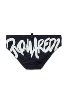 COSTUME NERO SLIP CON LOGO DSQUARED2 - Angel Luxury