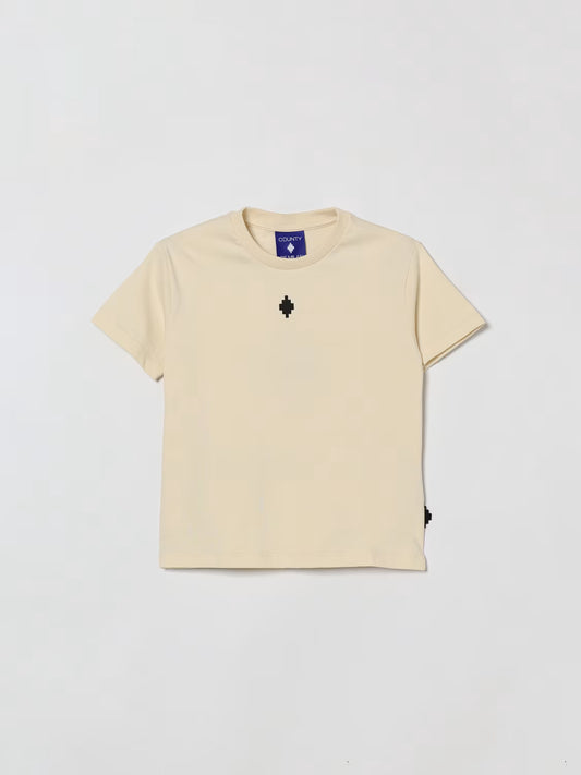 T-SHIRT BEIGE CON LOGO SUL RETRO MARCELO BURLON