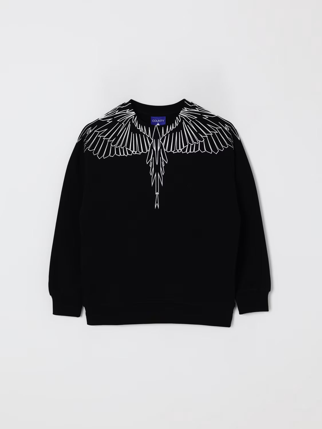 FELPA NERA CON STAMPA BIANCA MARCELO BURLON