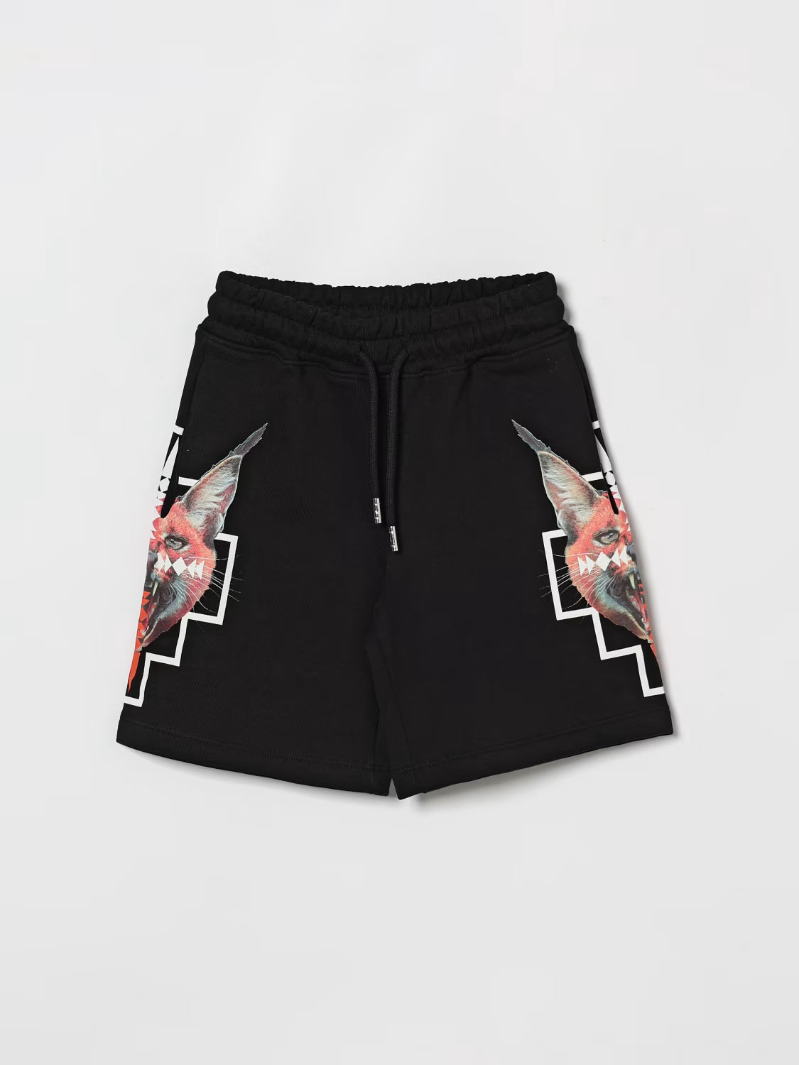 BERMUDA NERO CON STAMPA NEI LATI MARCELO BURLON
