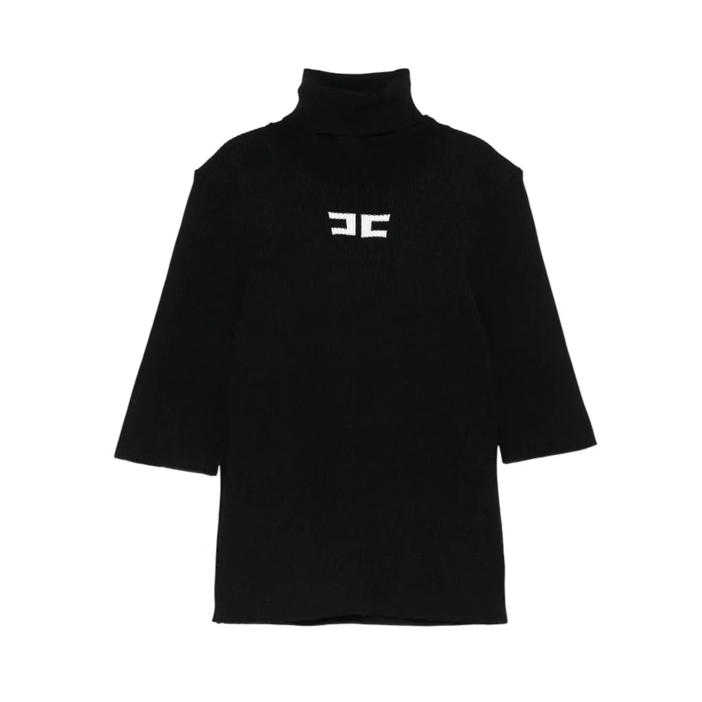 DOLCEVITA A COSTINE NERO CON LOGO BIANCO LEISABETTA FRANCHI - Angel Luxury