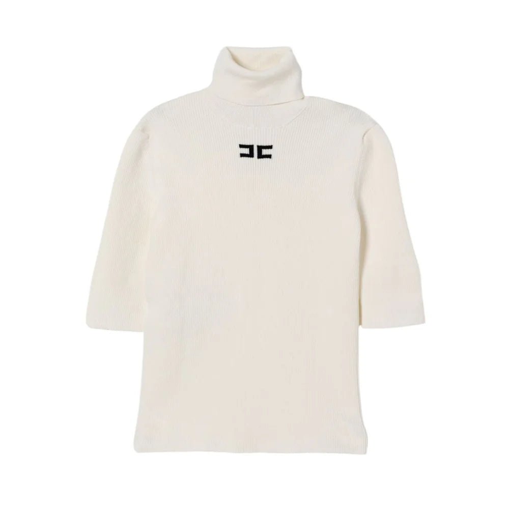 DOLCEVITA BIANCO A COSTINE CON LOGO NERO ELISABETTA FRANCHI - Angel Luxury