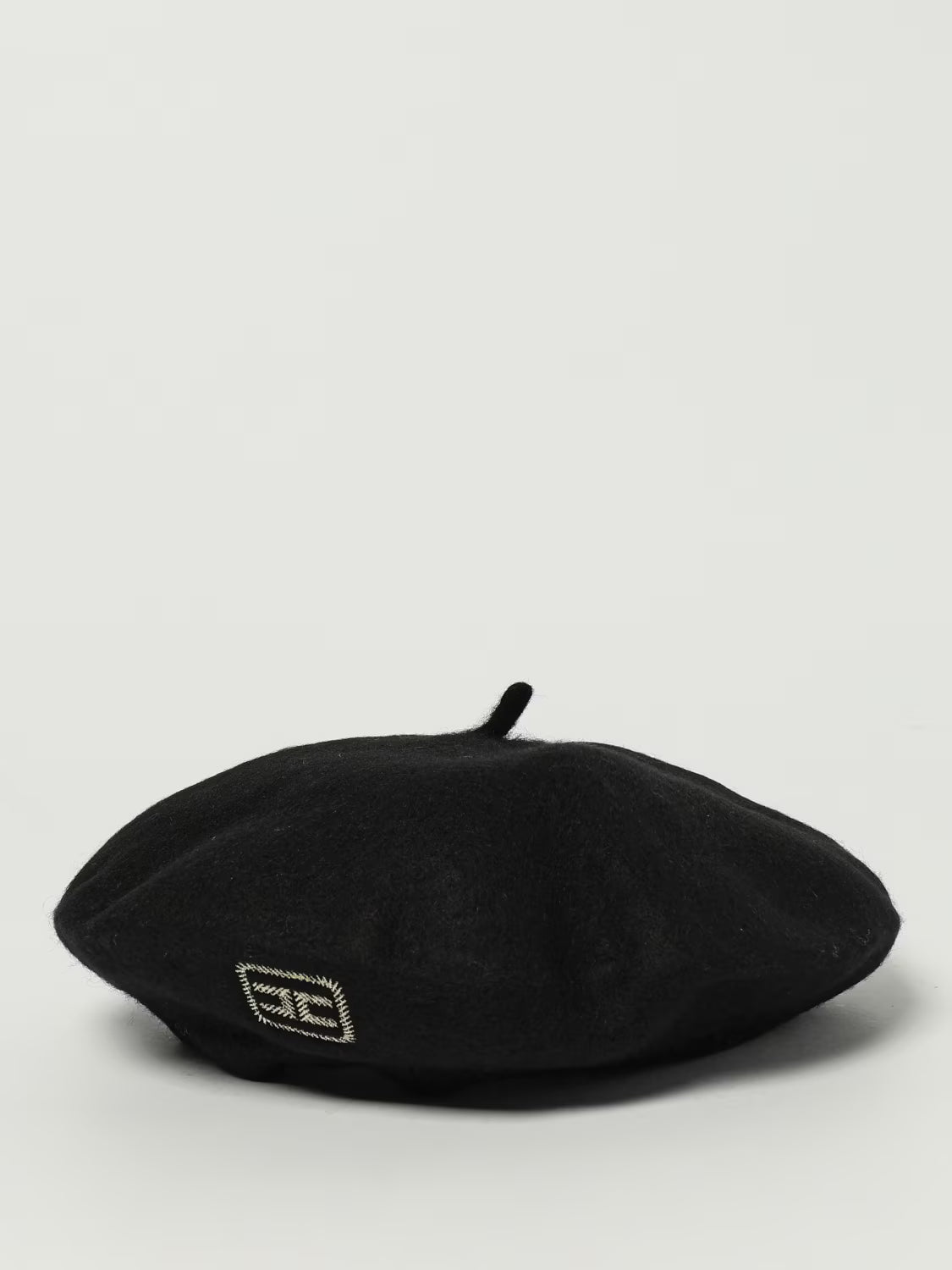 BASCO IN FELTRO CON RICAMO LOGO ORO NERO ELISABETTA FRANCHI
