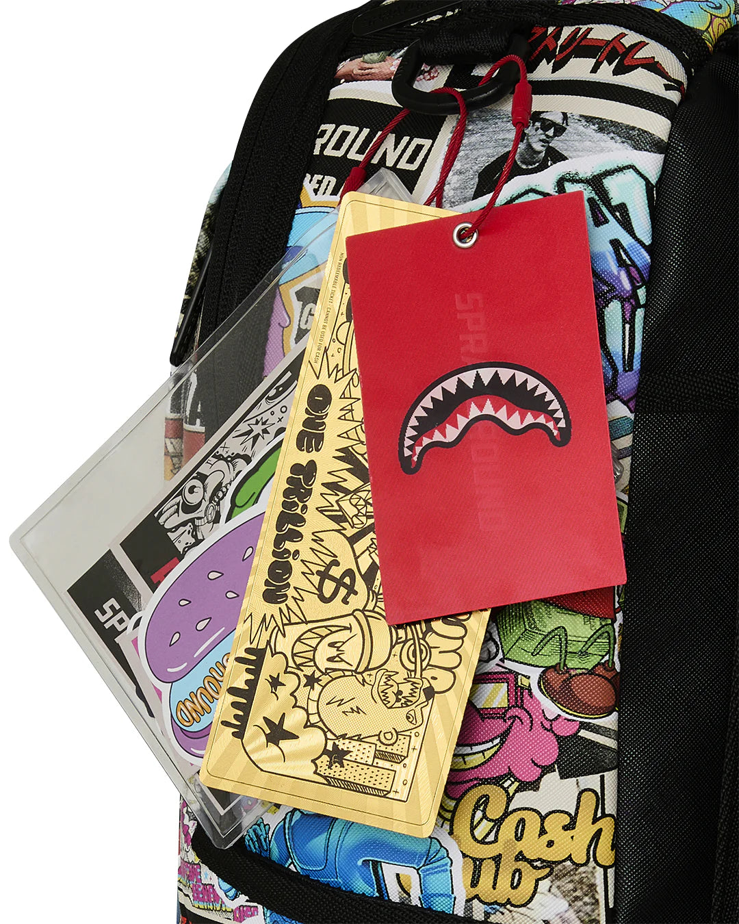ZAINO PUNK CON ADESIVO A FORMA DI SQUALO SPRAYGROUND