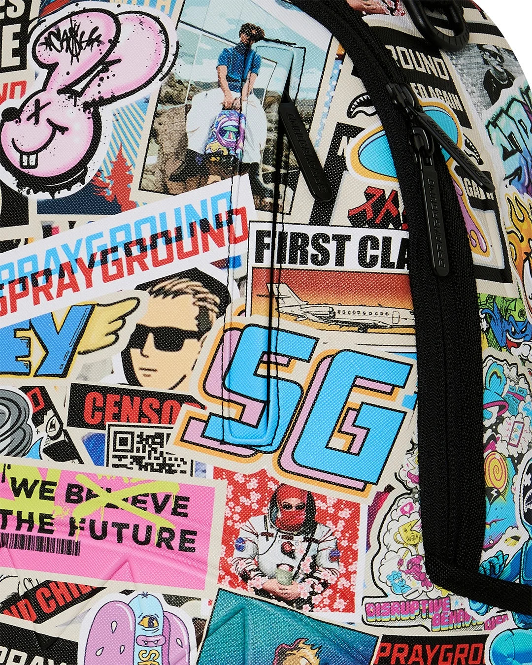 ZAINO PUNK CON ADESIVO A FORMA DI SQUALO SPRAYGROUND