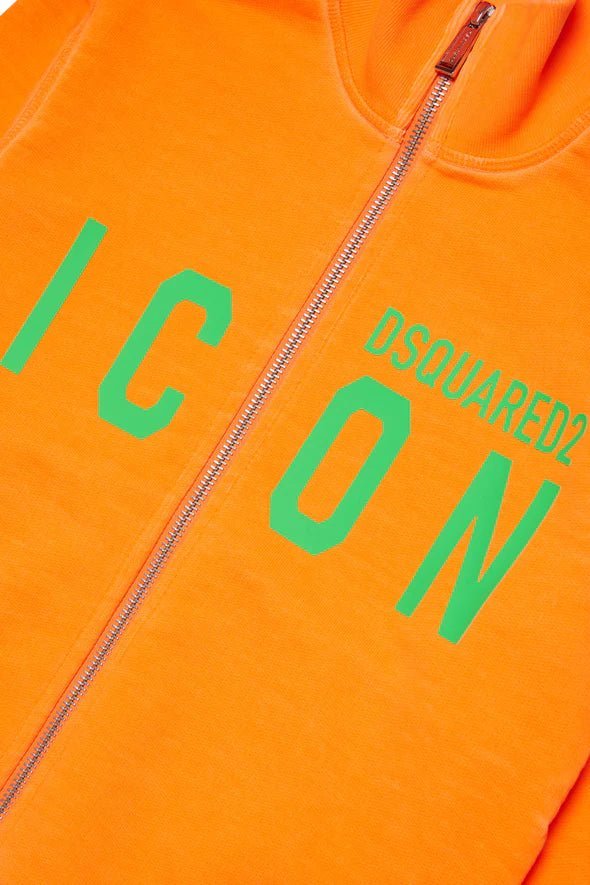 FELPA A ZIP CON STAMPA ICON FLUO - Angel Luxury