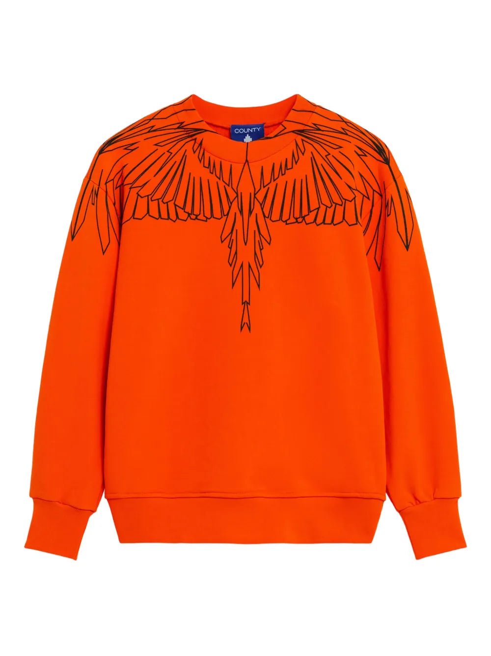 FELPA ARANCIONE CON STAMPA NERA MARCELO BURLON - Angel Luxury