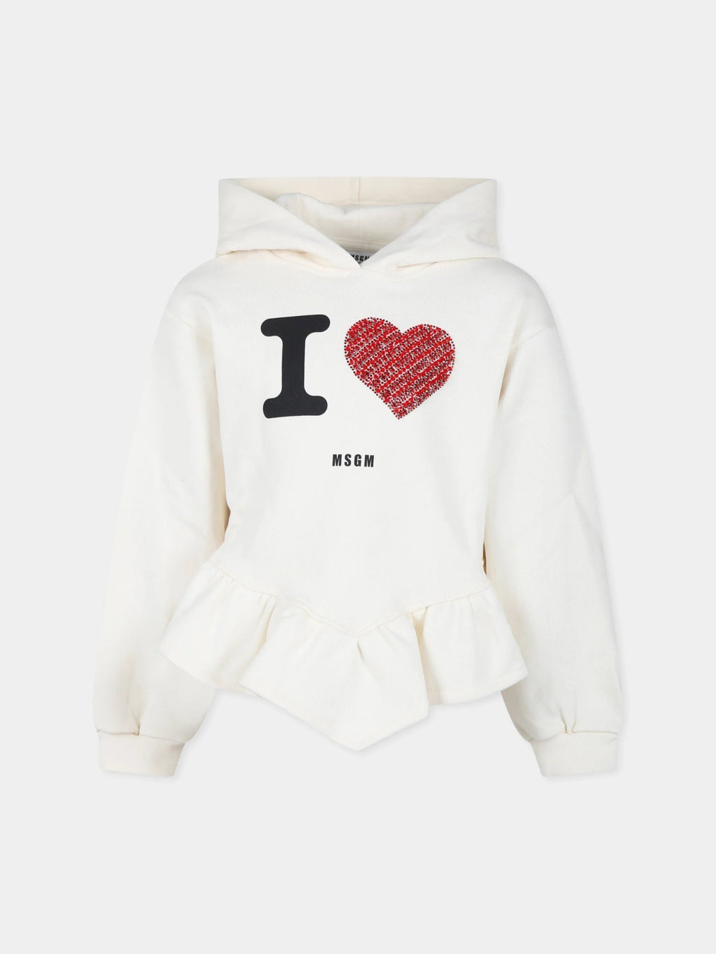 FELPA AVORIO CON STAMPA MSGM - Angel Luxury