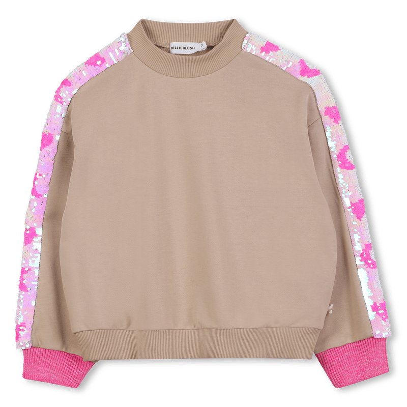 FELPA BEIGE CON BANDE LATERALI IN PAILLETTES BILLIEBLUSH - Angel Luxury