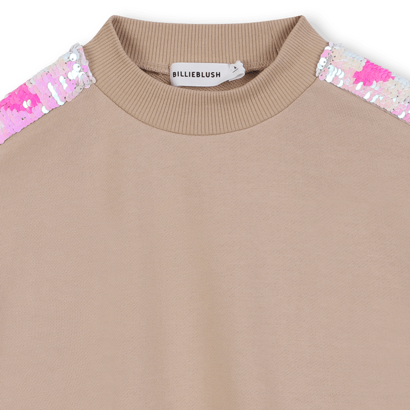 FELPA BEIGE CON BANDE LATERALI IN PAILLETTES BILLIEBLUSH - Angel Luxury