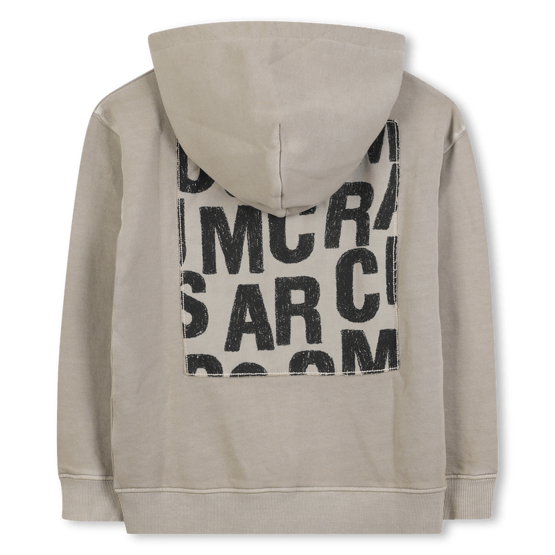 FELPA BEIGE CON CAPPUCCIO E ZIP CON LOGO IN GOMMA MARC JACOBS - Angel Luxury