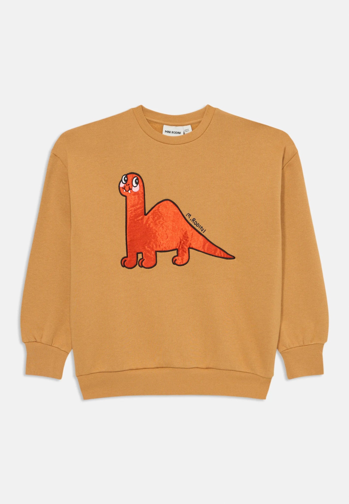 FELPA BEIGE CON DINOSAURO ROSSO MINI RODINI - Angel Luxury