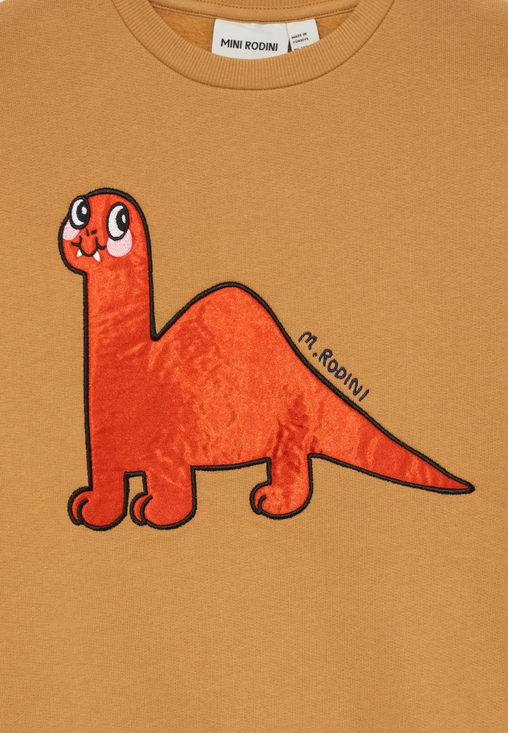 FELPA BEIGE CON DINOSAURO ROSSO MINI RODINI - Angel Luxury