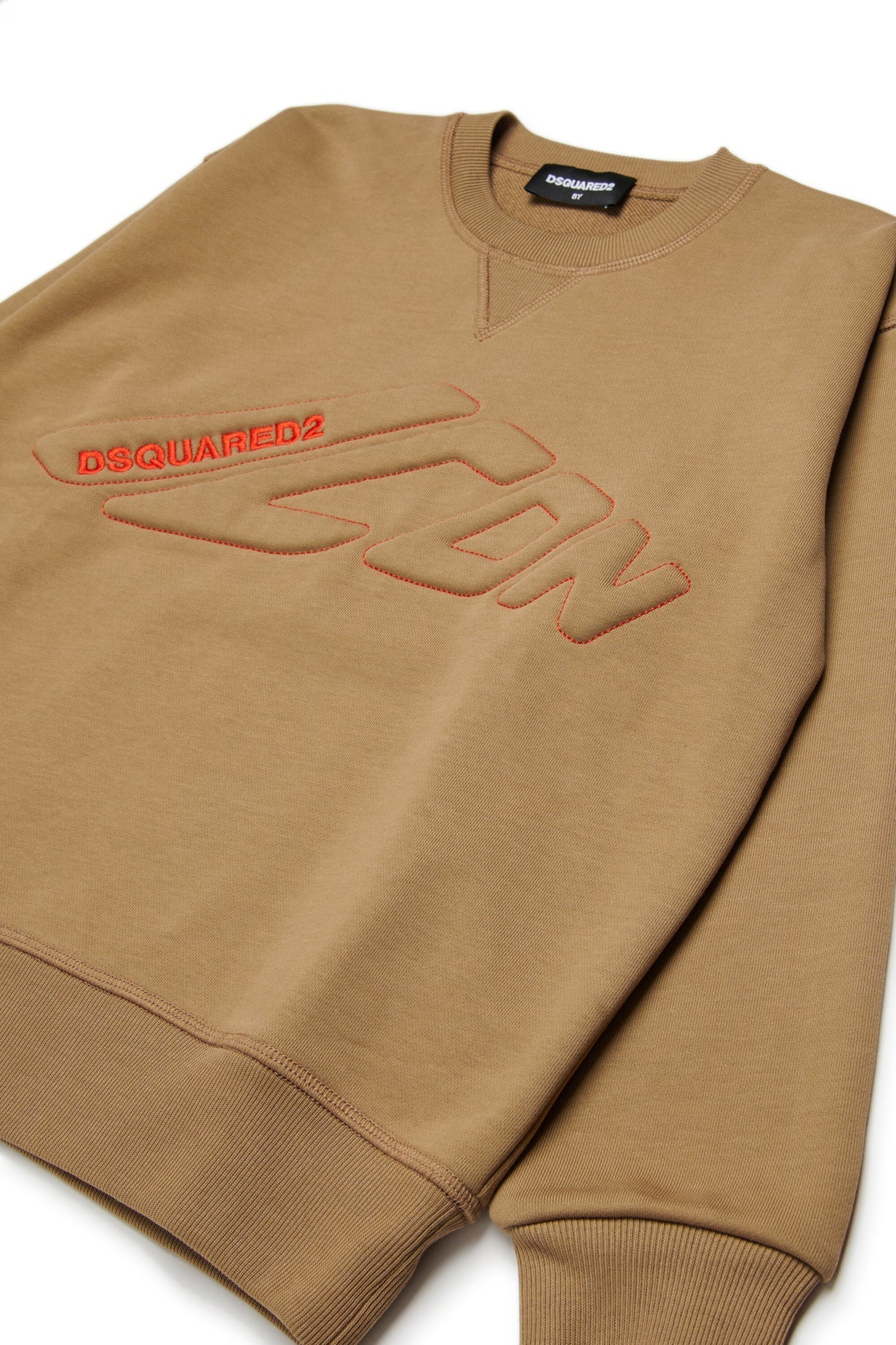 FELPA BEIGE CON LOGO ARANCIO DSQUARED2 - Angel Luxury