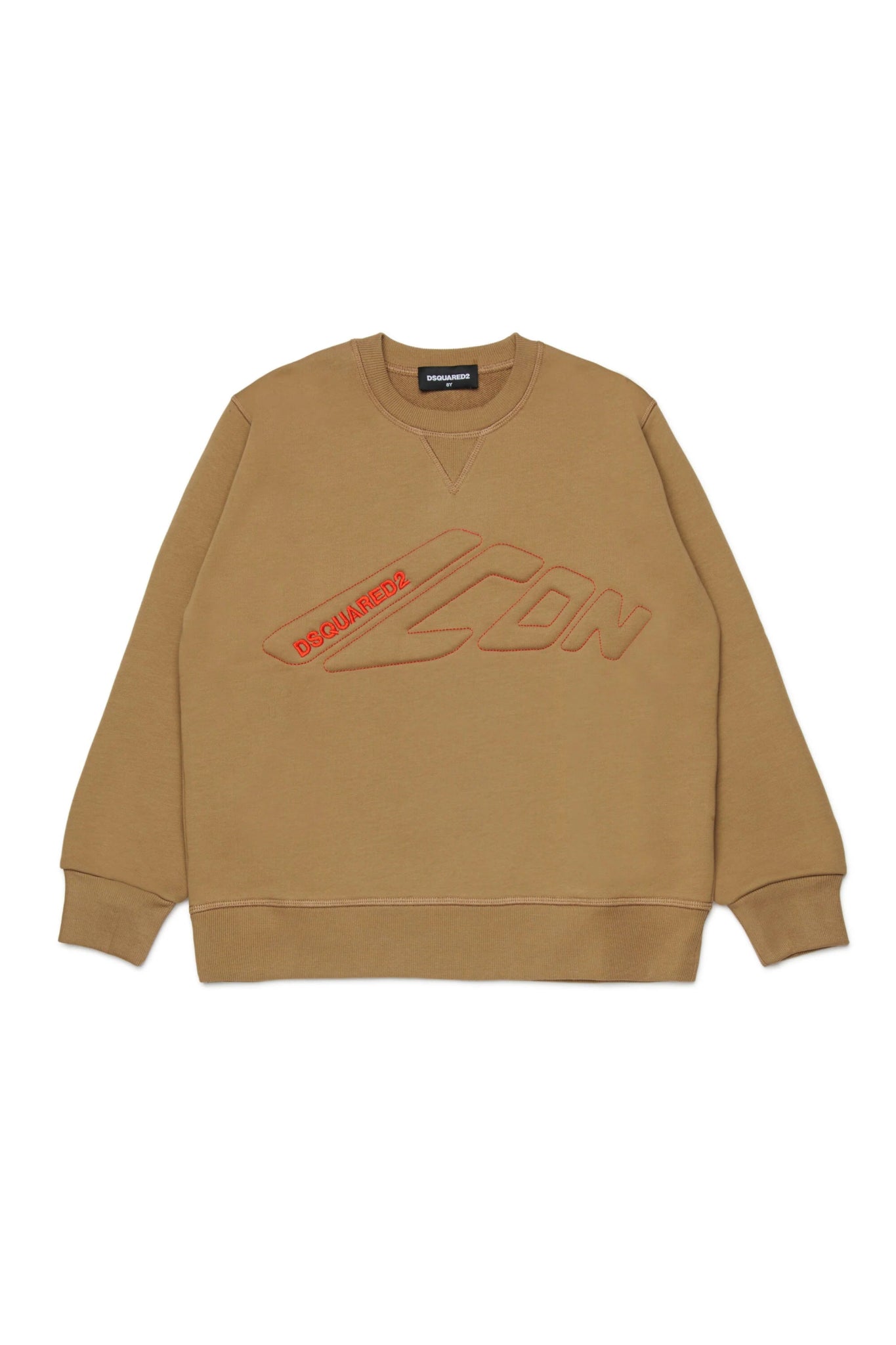 FELPA BEIGE CON LOGO ARANCIO DSQUARED2 - Angel Luxury