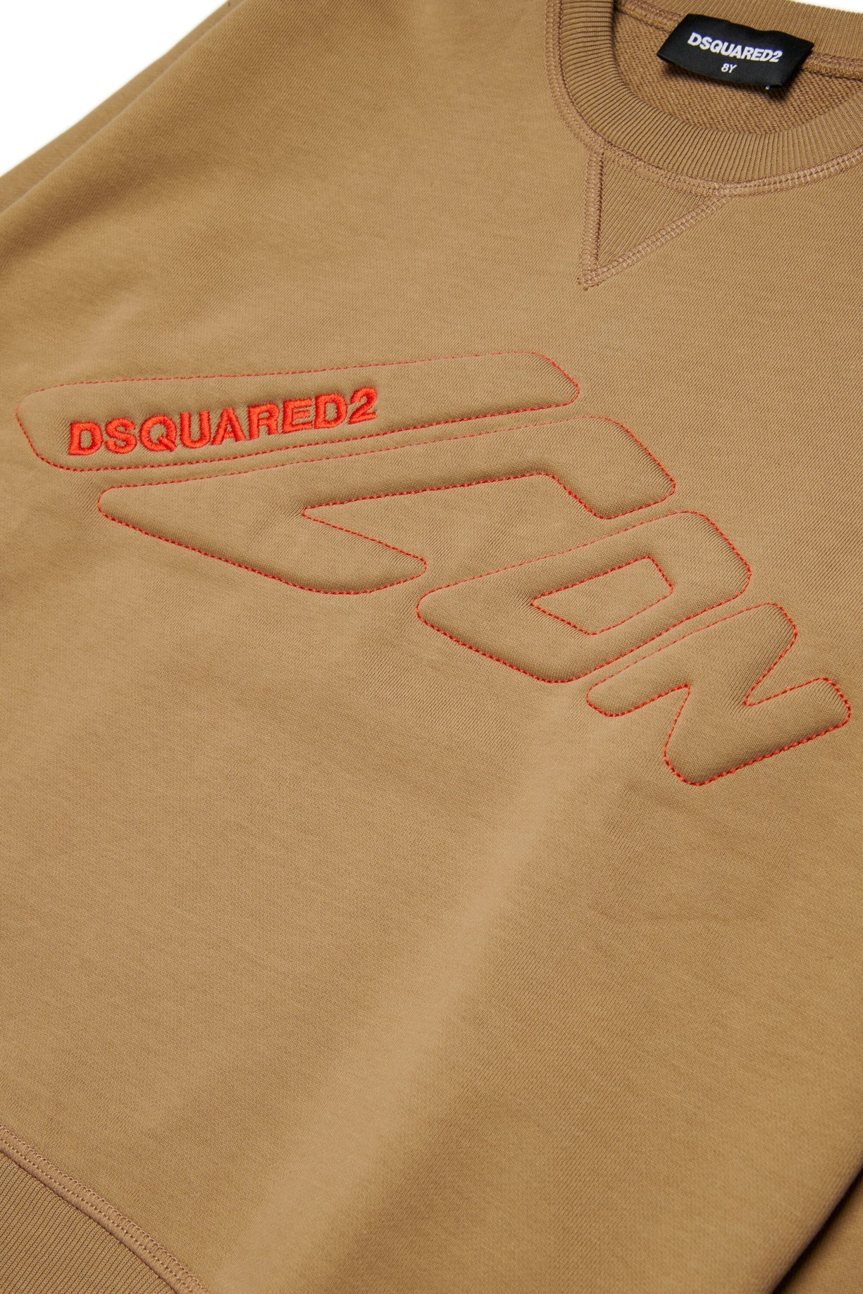 FELPA BEIGE CON LOGO ARANCIO DSQUARED2 - Angel Luxury