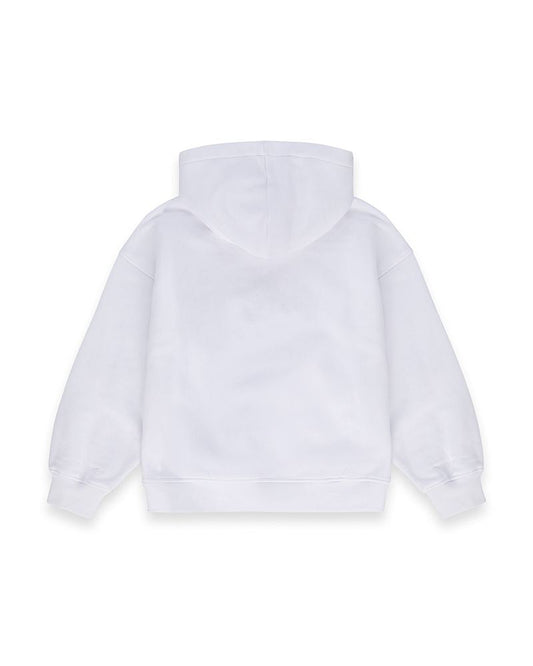 FELPA BIANCA CON CAPPUCCIO E LOGO ROSSO ICEBERG - Angel Luxury