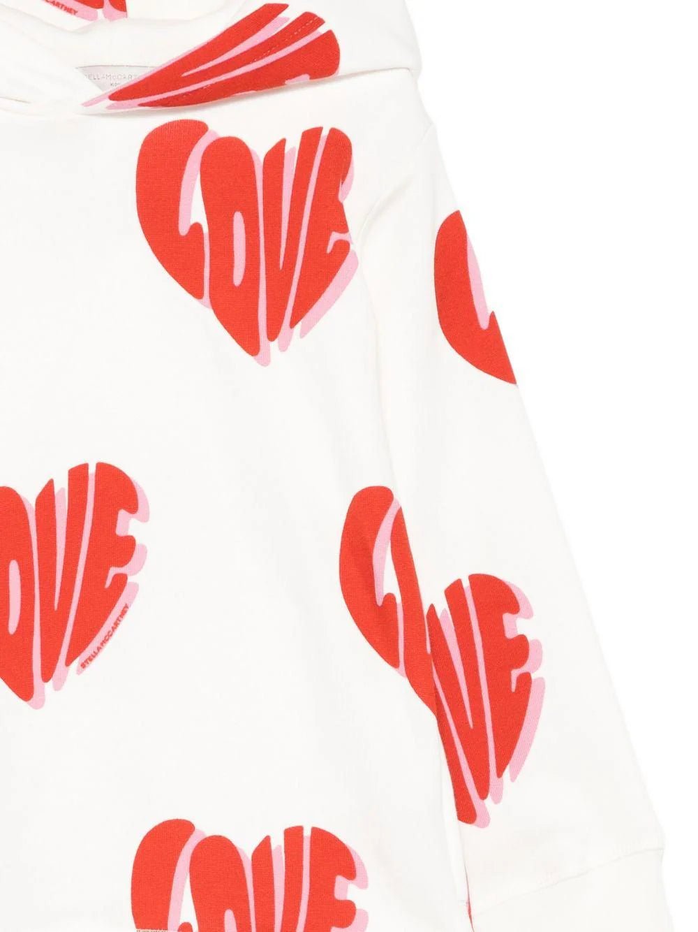 FELPA BIANCA CON CAPPUCCIO SCRITTA LOVE ROSSA STELLA MCCARTNEY - Angel Luxury