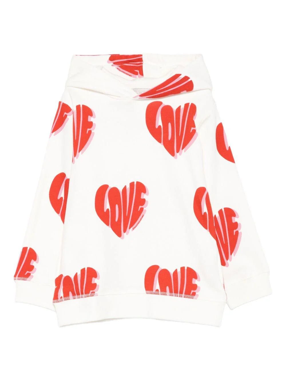 FELPA BIANCA CON CAPPUCCIO SCRITTA LOVE ROSSA STELLA MCCARTNEY - Angel Luxury