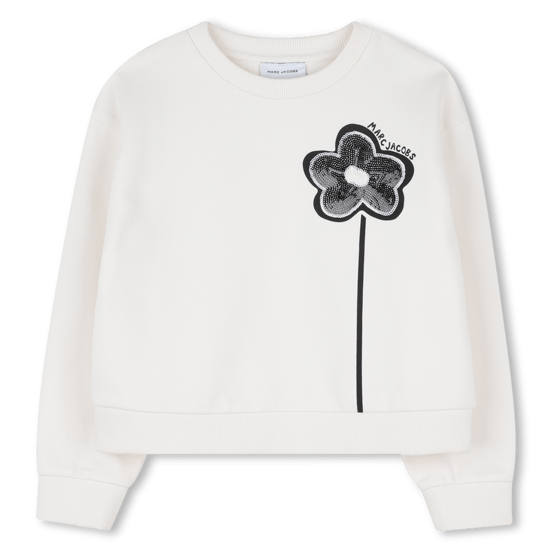 FELPA BIANCA CON FIORE NERO SUL DAVANTI MARC JACOBS - Angel Luxury