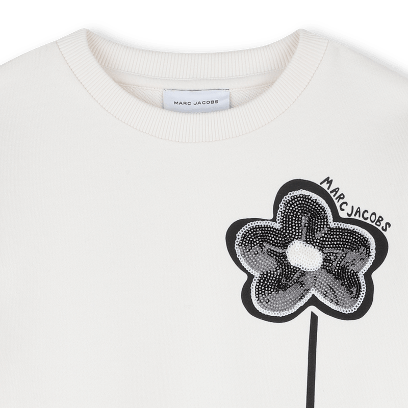 FELPA BIANCA CON FIORE NERO SUL DAVANTI MARC JACOBS - Angel Luxury