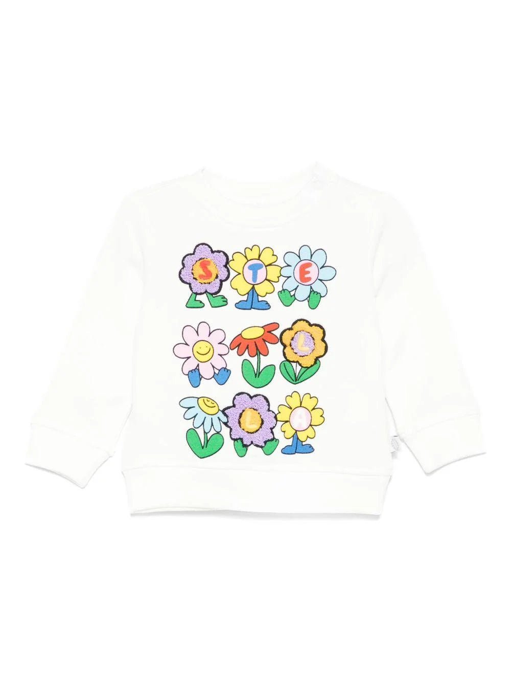 FELPA BIANCA CON FIORI COLORATI STELLA MCCARTNEY - Angel Luxury
