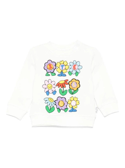 FELPA BIANCA CON FIORI COLORATI STELLA MCCARTNEY - Angel Luxury