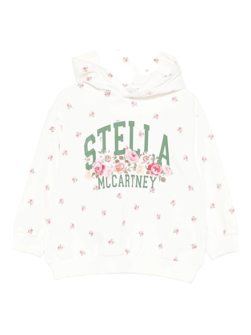 FELPA BIANCA CON FIORI E LOGO VERDE STELLA MCCARTNEY - Angel Luxury