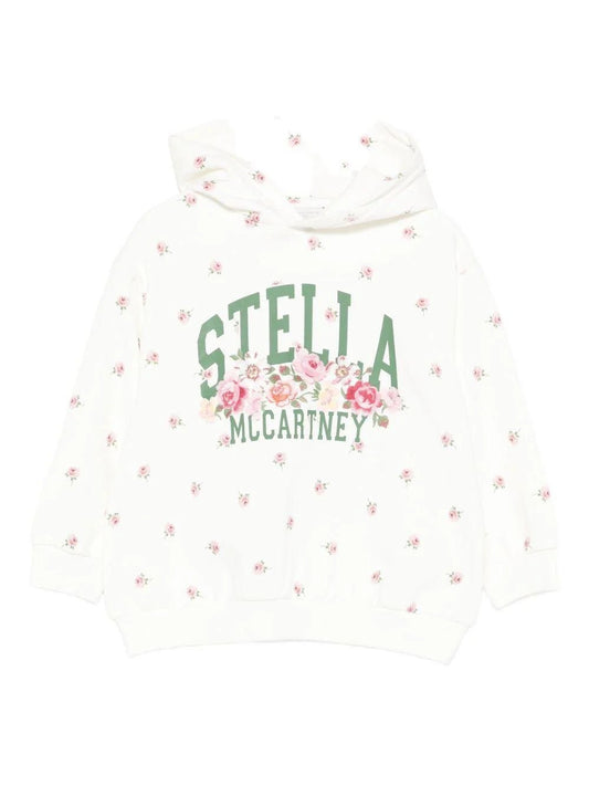 FELPA BIANCA CON FIORI E LOGO VERDE STELLA MCCARTNEY - Angel Luxury