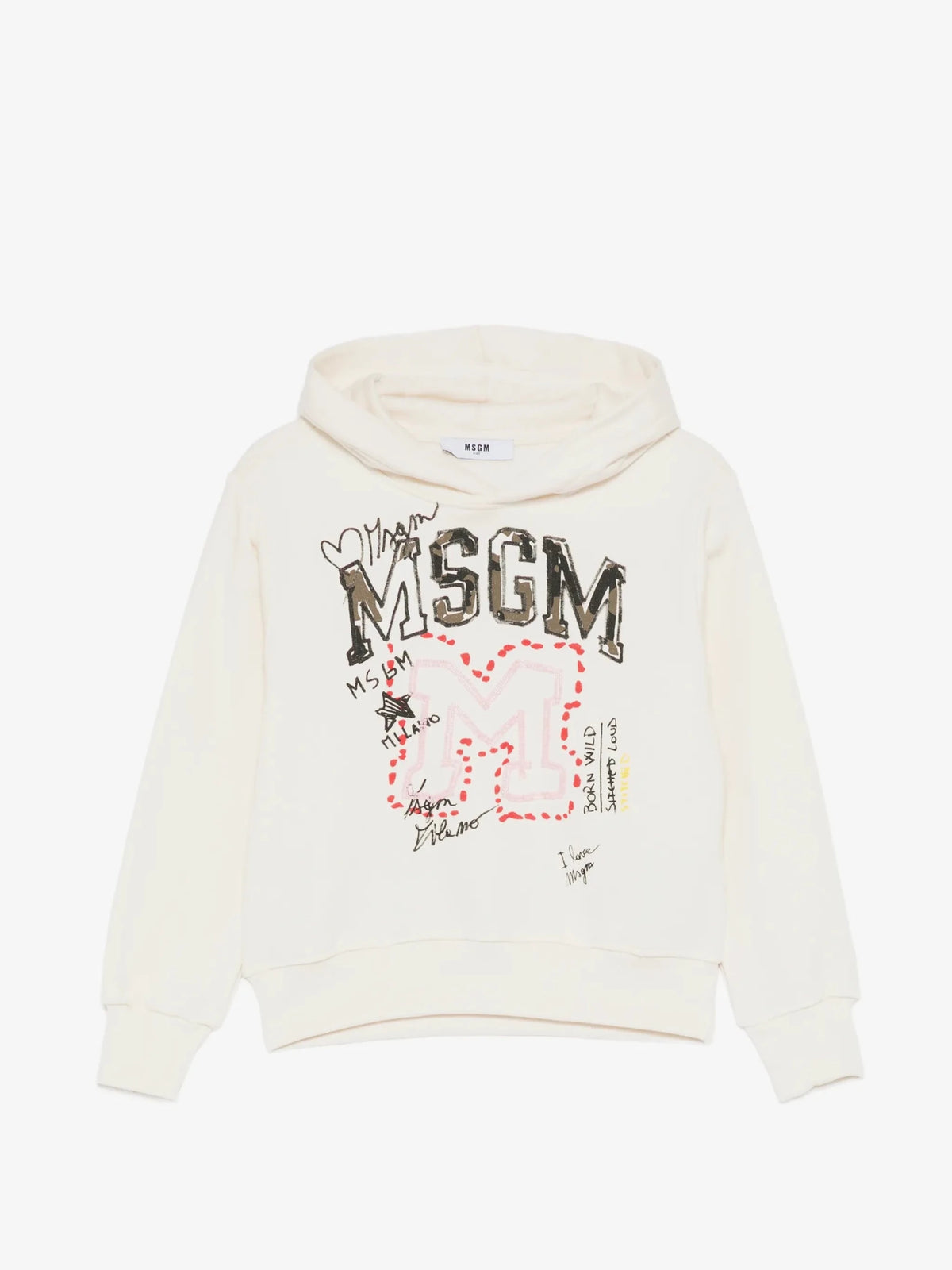 FELPA BIANCA CON LOGO MARRONE MSGM - Angel Luxury