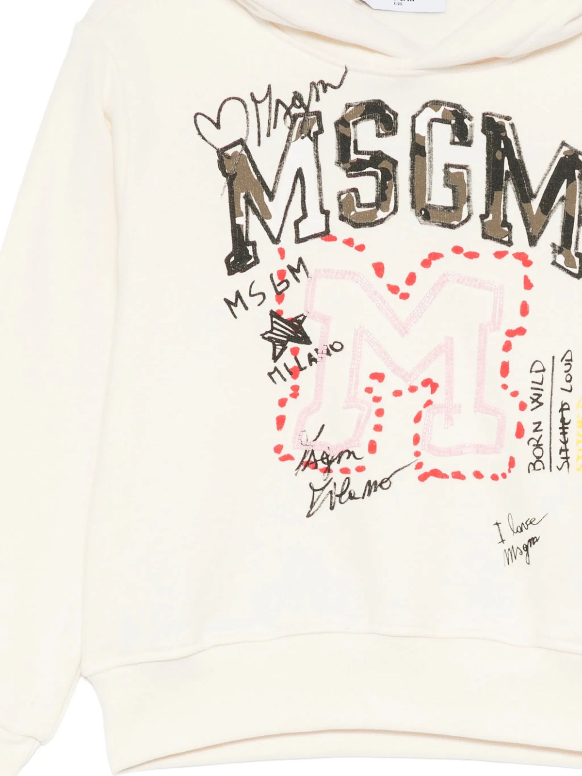 FELPA BIANCA CON LOGO MARRONE MSGM - Angel Luxury