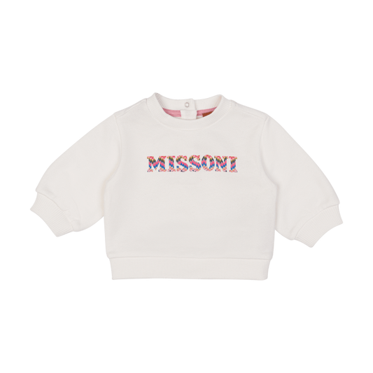 FELPA BIANCA CON LOGO MULTICOLORE MISSONI - Angel Luxury