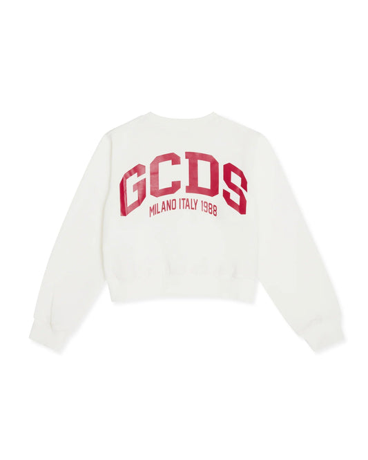 FELPA BIANCA CON LOGO SUL RETRO GCDS - Angel Luxury