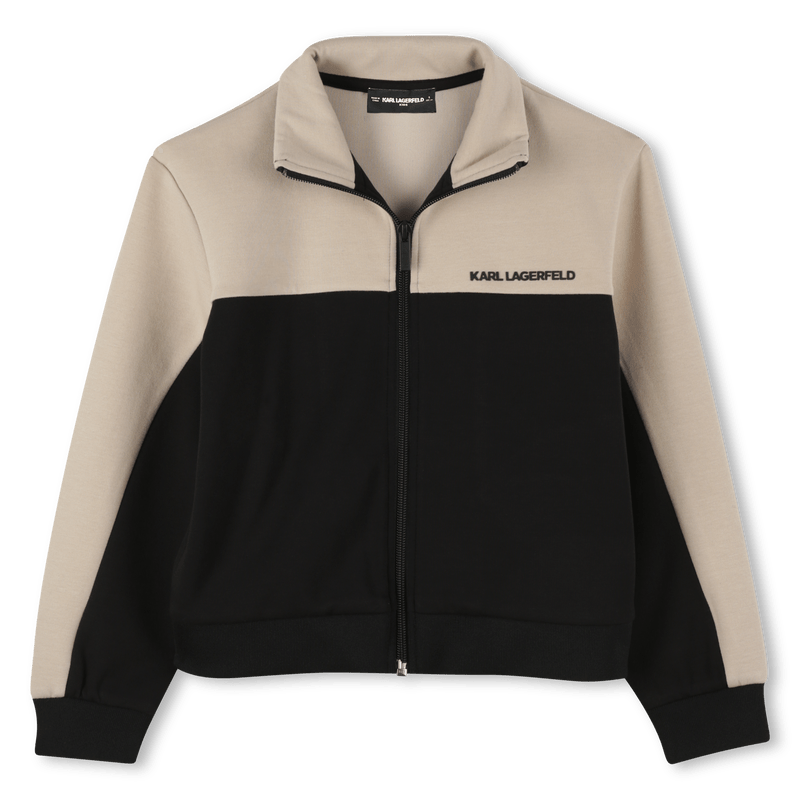 FELPA BICOLORE CON ZIP BEIGE/NERA KARL LAGERFELD - Angel Luxury