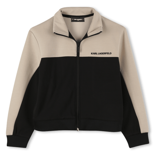 FELPA BICOLORE CON ZIP BEIGE/NERA KARL LAGERFELD - Angel Luxury