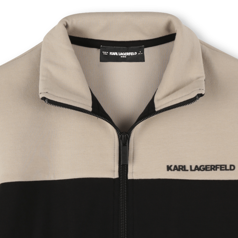 FELPA BICOLORE CON ZIP BEIGE/NERA KARL LAGERFELD - Angel Luxury